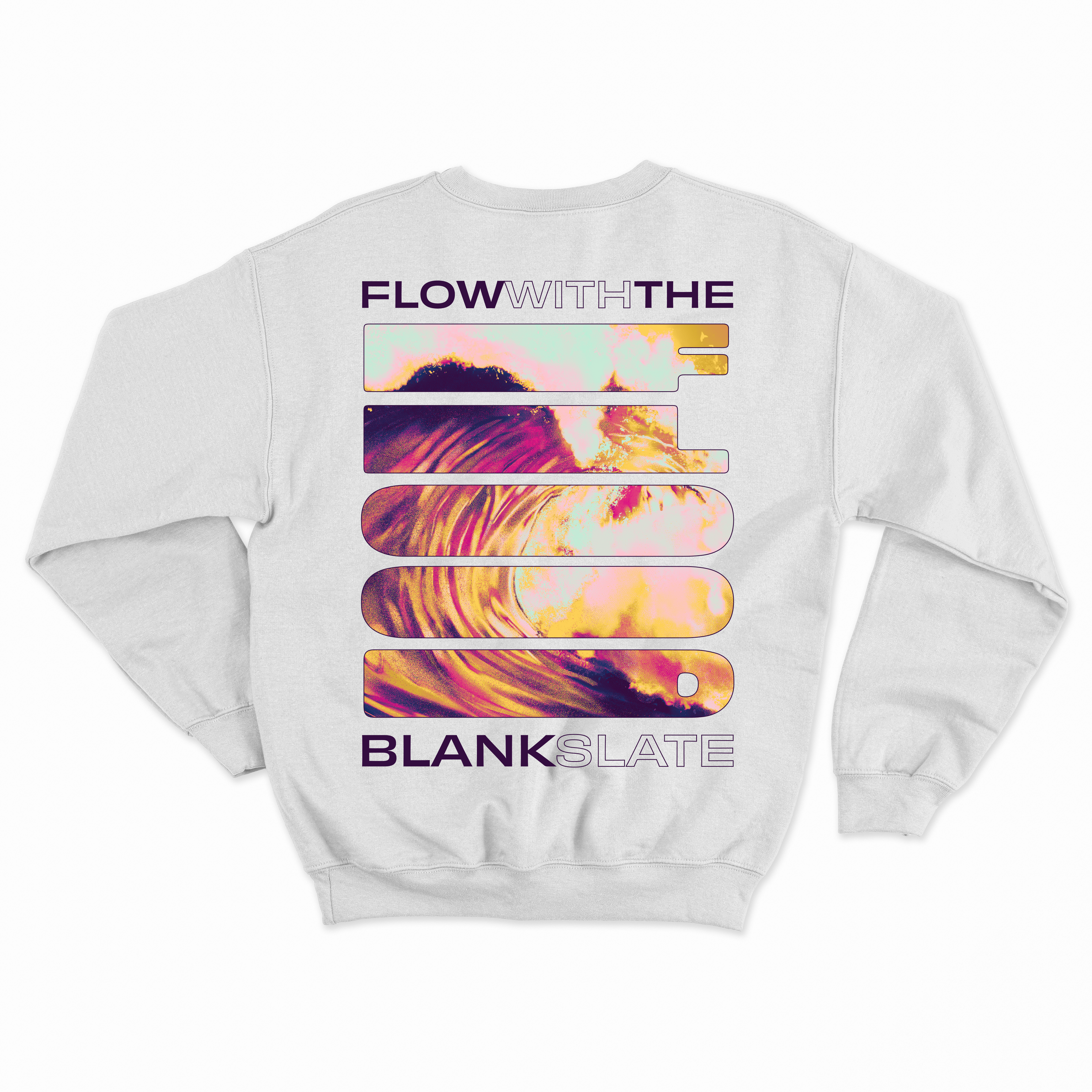 Blank Slate:  Flow With The Flood Crew Neck (white)