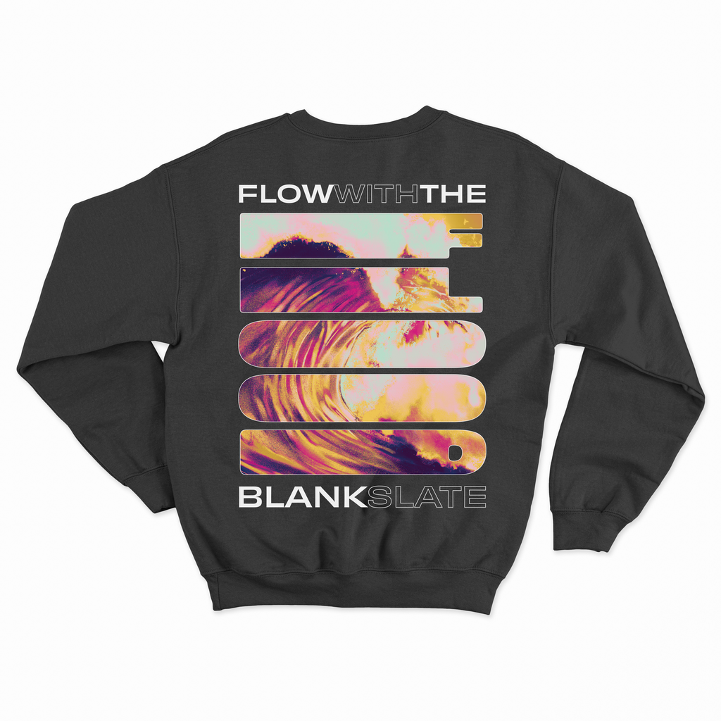 Blank Slate:  Flow With The Flood Crew Neck (vintage black)