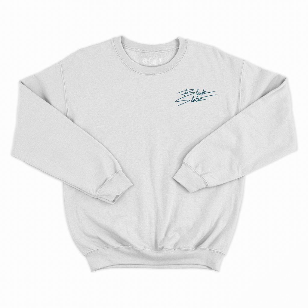 Blank Slate:  Flow With The Flood Crew Neck (white)