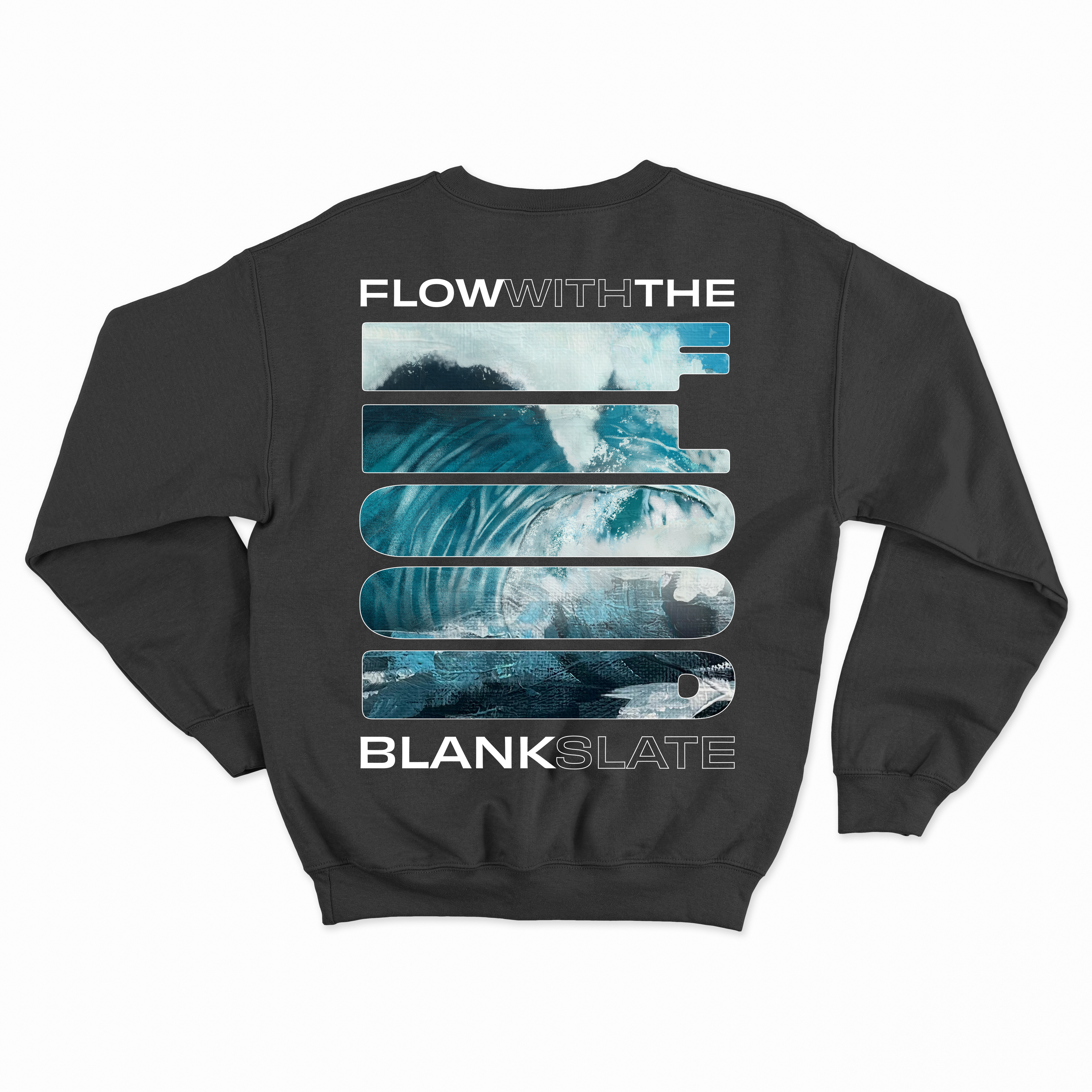Blank Slate:  Flow With The Flood Crew Neck (vintage black)